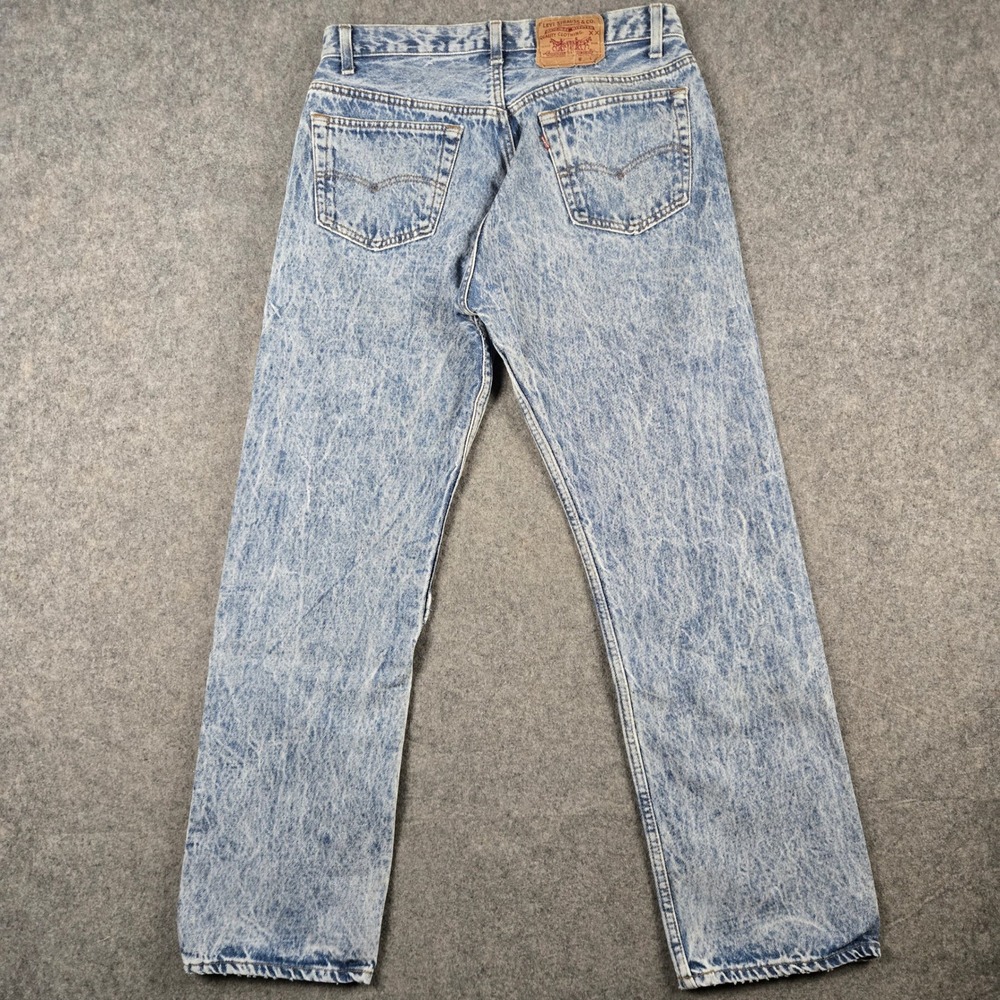 Vintage Levi 501 Jeans Mens 34x30 32x29 Blue Acid Wash Button Fly Denim USA 90s